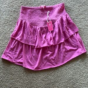 NWT Simply Southern Hot Pink Shirred Skirt with Tiers Extra Large